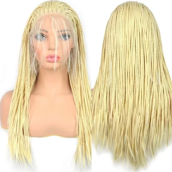 ?EFAY 20” Blonde Micro Braided LaceFront WIG *NWT Amazon.com : BTWTRY Blonde #613 Micro Braided Synthetic Lace  main image 2